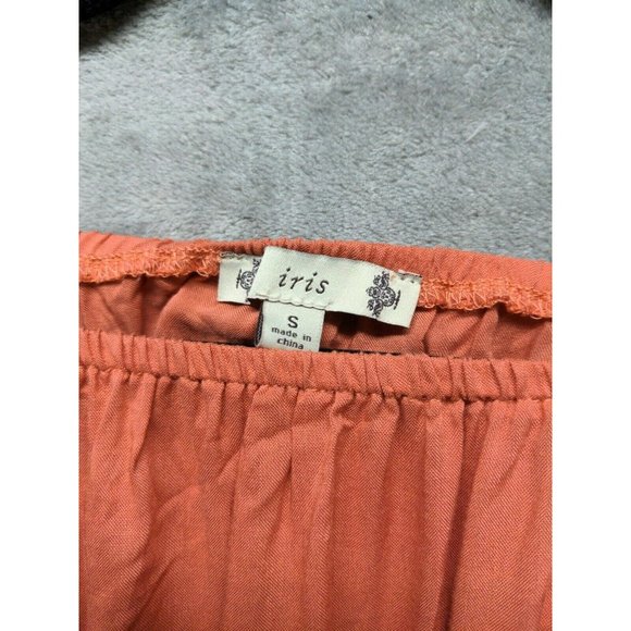 IRIS Women Summer Mini Dress 100% Rayon Off The Shoulder Peach US S(4-6) - Picture 7 of 13